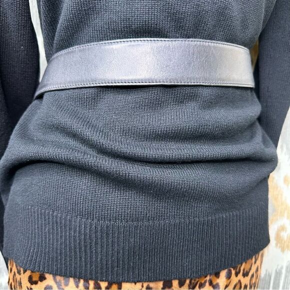 Ralph Lauren Black Cashmere Lamb Shearling Collar Cardigan Sweater - Picture 6 of 16